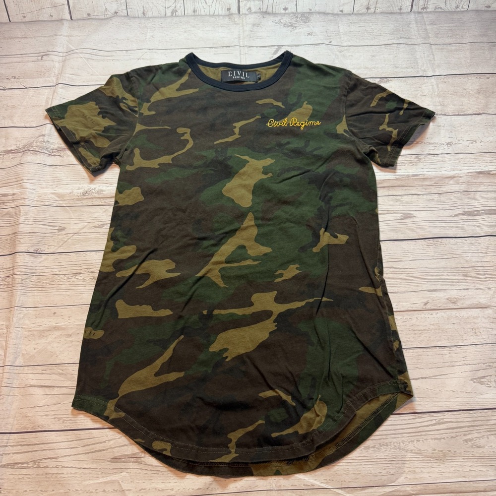 Civil Regime Shirt Green Camo Death From Above Embroidered Men's Size Small